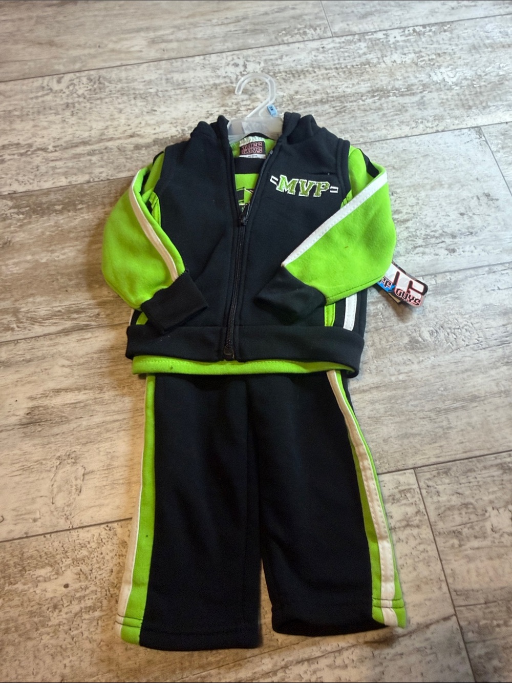 MVP Black & Lime Kids Matching Hoodie + Pants Set